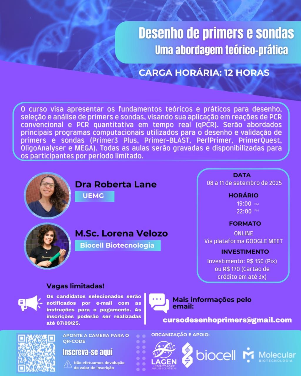 Divulgação de evento sobre PCR